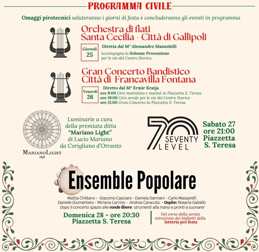 festa samti medici gallipoli programma